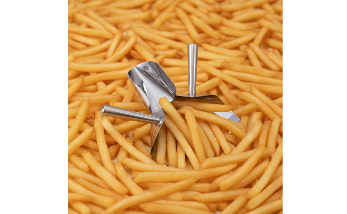 Easy Pour French Fry Scoop Heavy Duty Commercial Scoop with Pouring Lip Rust Resistant Kitchen Tool Long-Lasting for Restaurant Kitchens, Concession Stands
