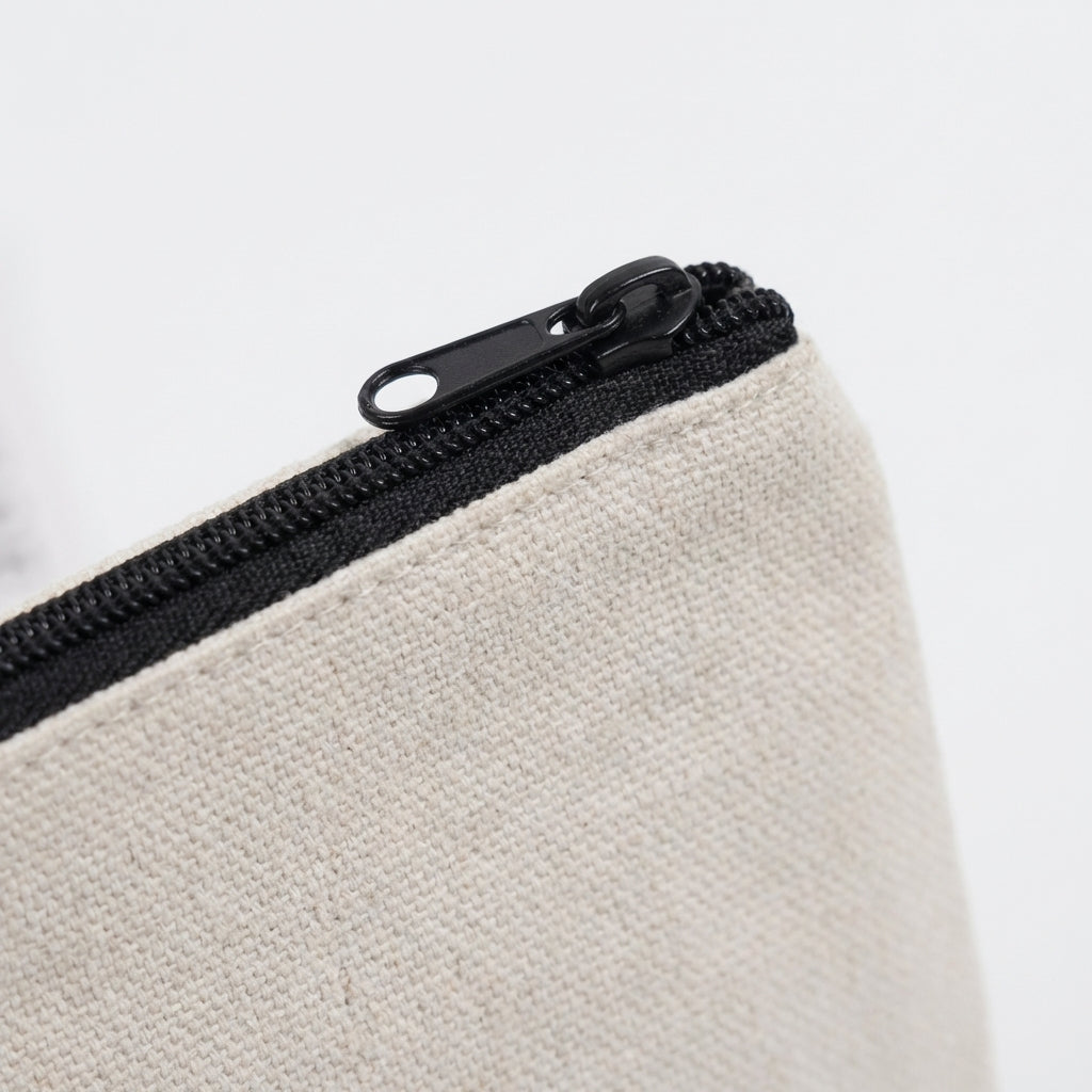 Canvas Makeup Bags Zipper, Blank DIY Cosmetic for Toiletries, Mini Pencil Case for Women School, Multipurpose Pouch