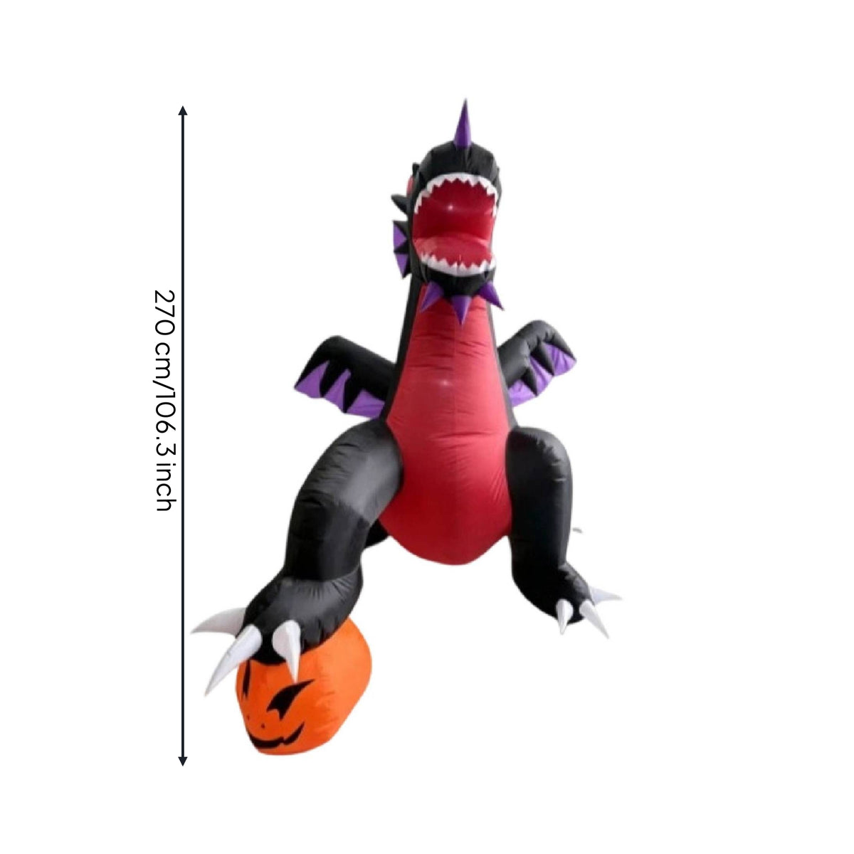 Outdoor Inflatable Dragon with Pumpkin Spooky Halloween Inflatable Large Decorations Portable for Lawn