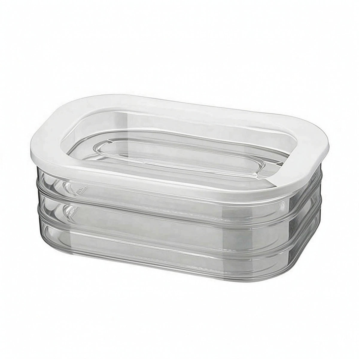 3-Tier Food Container Transparent Refrigerator Organizer Low-Profile for Freezer