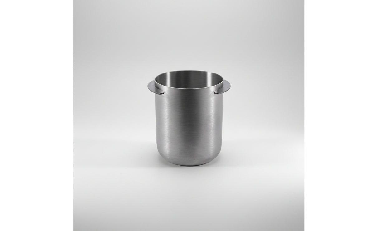 Stainless Steel Coffee Grounds Catcher Cup 58mm Coffee Grinder Grounds Cup Espresso Vessel Food-Grade for Home Baristas, Pour-over Stations