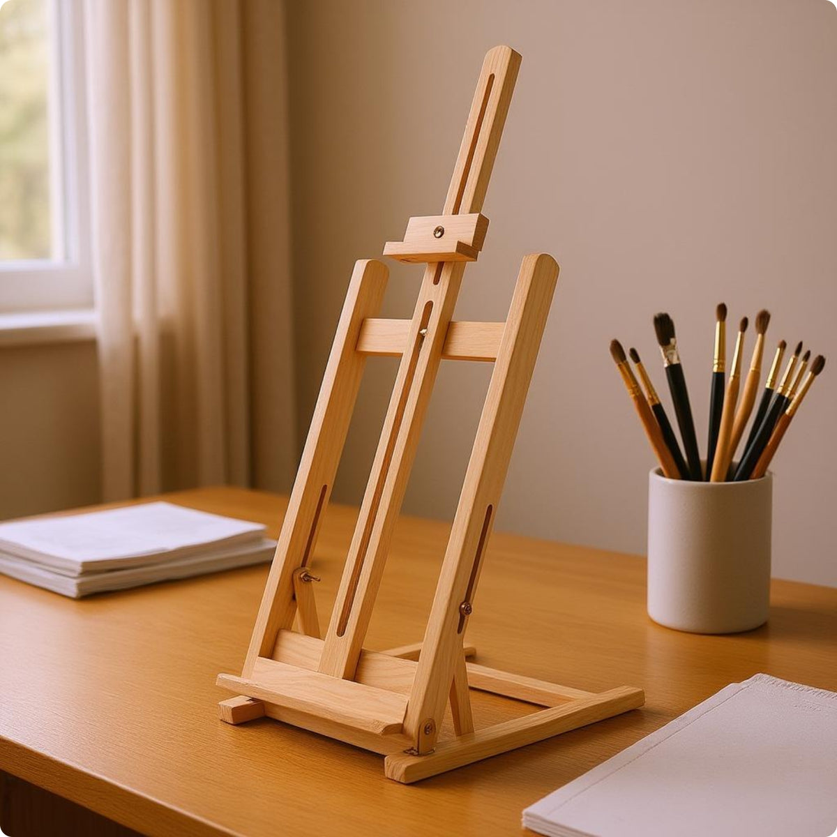 Wooden Desktop Easel Stable Base Foldable Desk Easel Sturdy