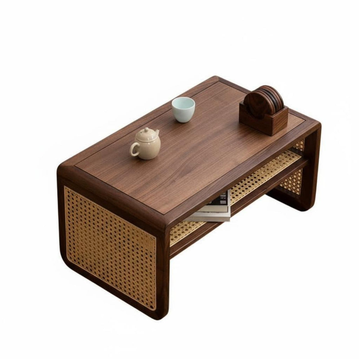 Japanese Tea Table full Wood Foldable Floor Desk meditative-Inspired for Small Spaces