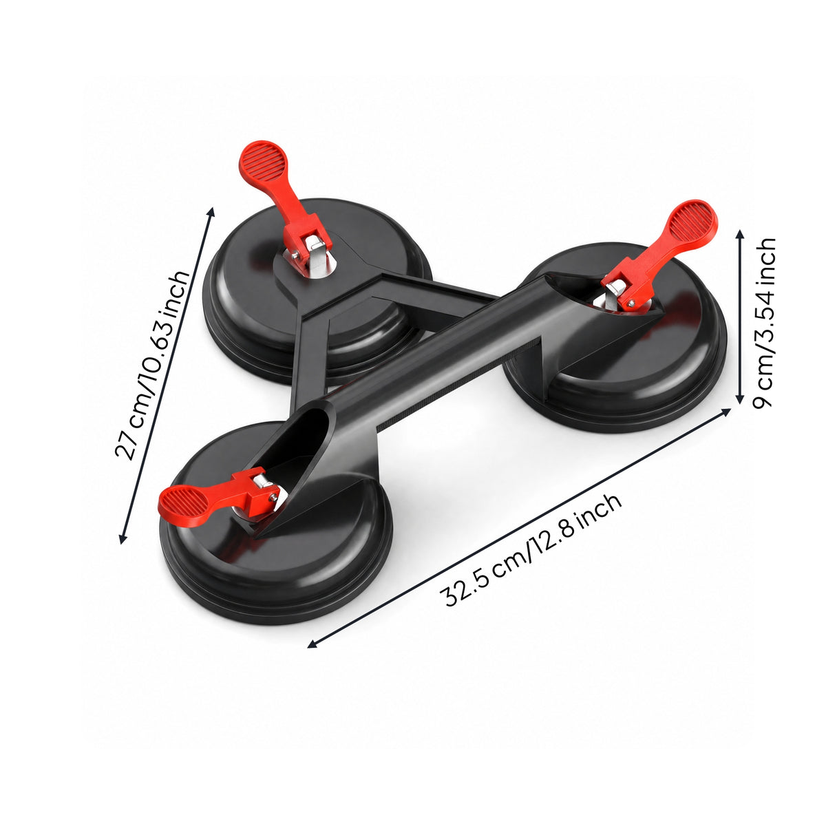 Heavy-Duty Suction Cup Lifter Aluminum Alloy Glass Lifter Reinforced Glass Suction Cup Long-Lasting for Installers