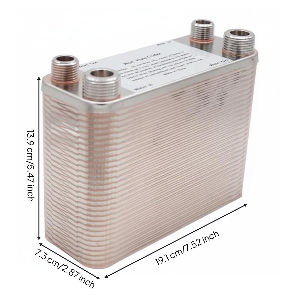 60 Plate Wort Chiller Copper Brazed Brewery Equipment Compact Size