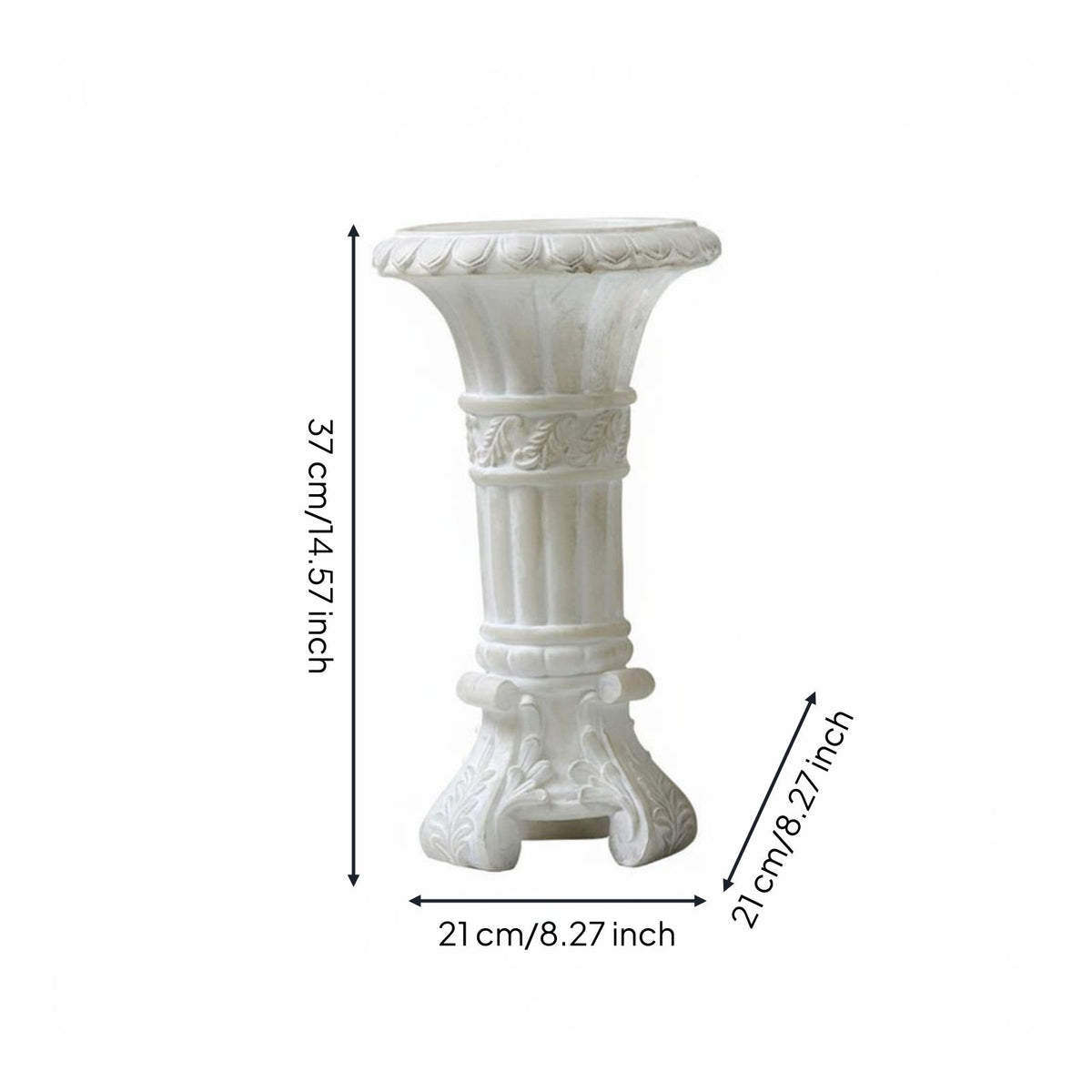 Faux Jade Vase Elegant Decor Table Ornament Carved Details House Decoration for , Showroom