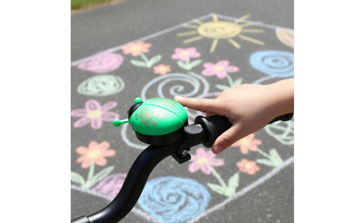 Loud Crisp Sound Ladybug Cycle Bell Aluminum Alloy Ladybug Bike Bell Child-Friendly Design Cartoon Bike Ringer Easy Installation for Children