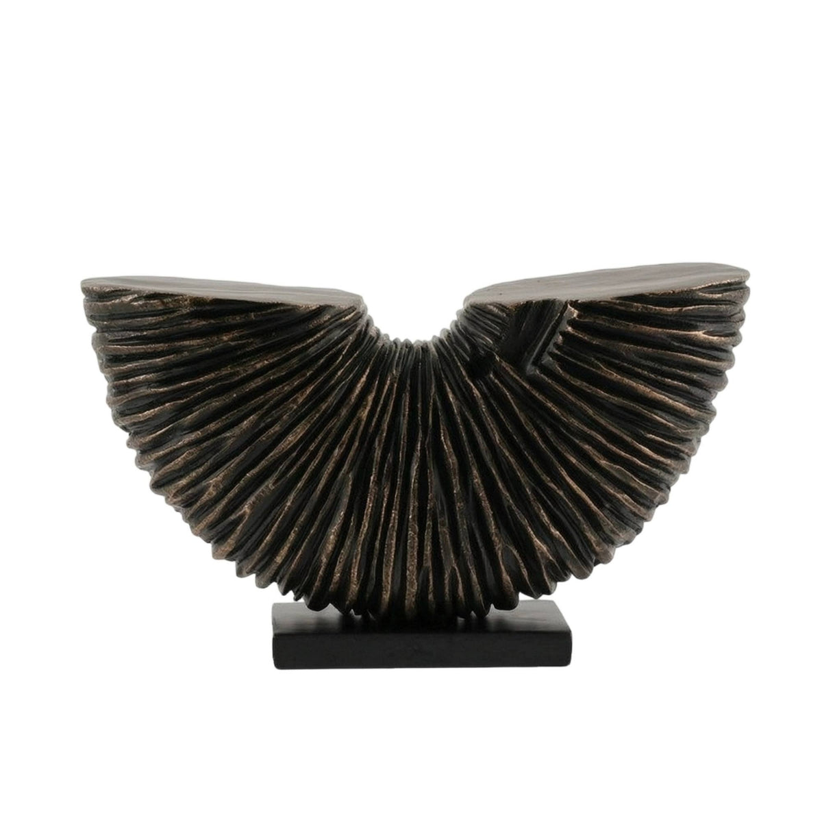 U-Shaped Sculpture Ribbed Tabletop Accent Bold for Shelf, Interior Designers