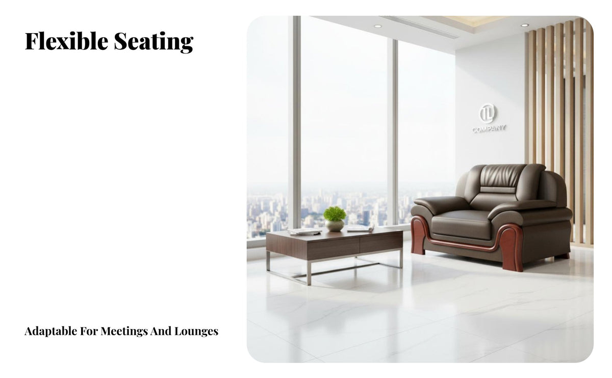 3-Piece Sofa and Table Set High-End Look Reception Seating Minimalist Design Office Furnishing for Clients, Businesses, Conference Room, Lobby, Lounge
