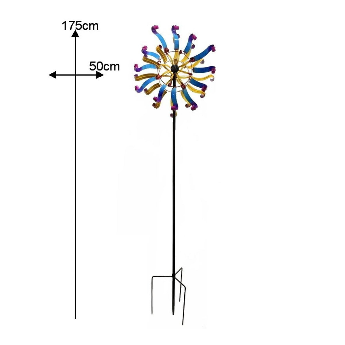 Double Layer Wind Rotator Bright Colors Metal Wind Rotator Quiet Rotating Ornament for Courtyard