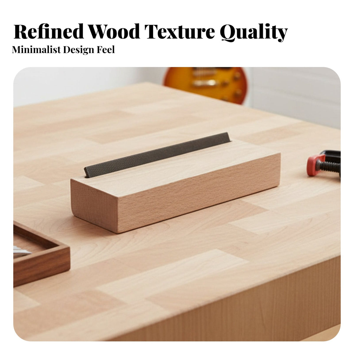 Professional Grade Fret End Beveling File Comfortable Wooden Grip Fret End Dressing File Solid Wood Construction for DIY Hobbyists, Fretwork