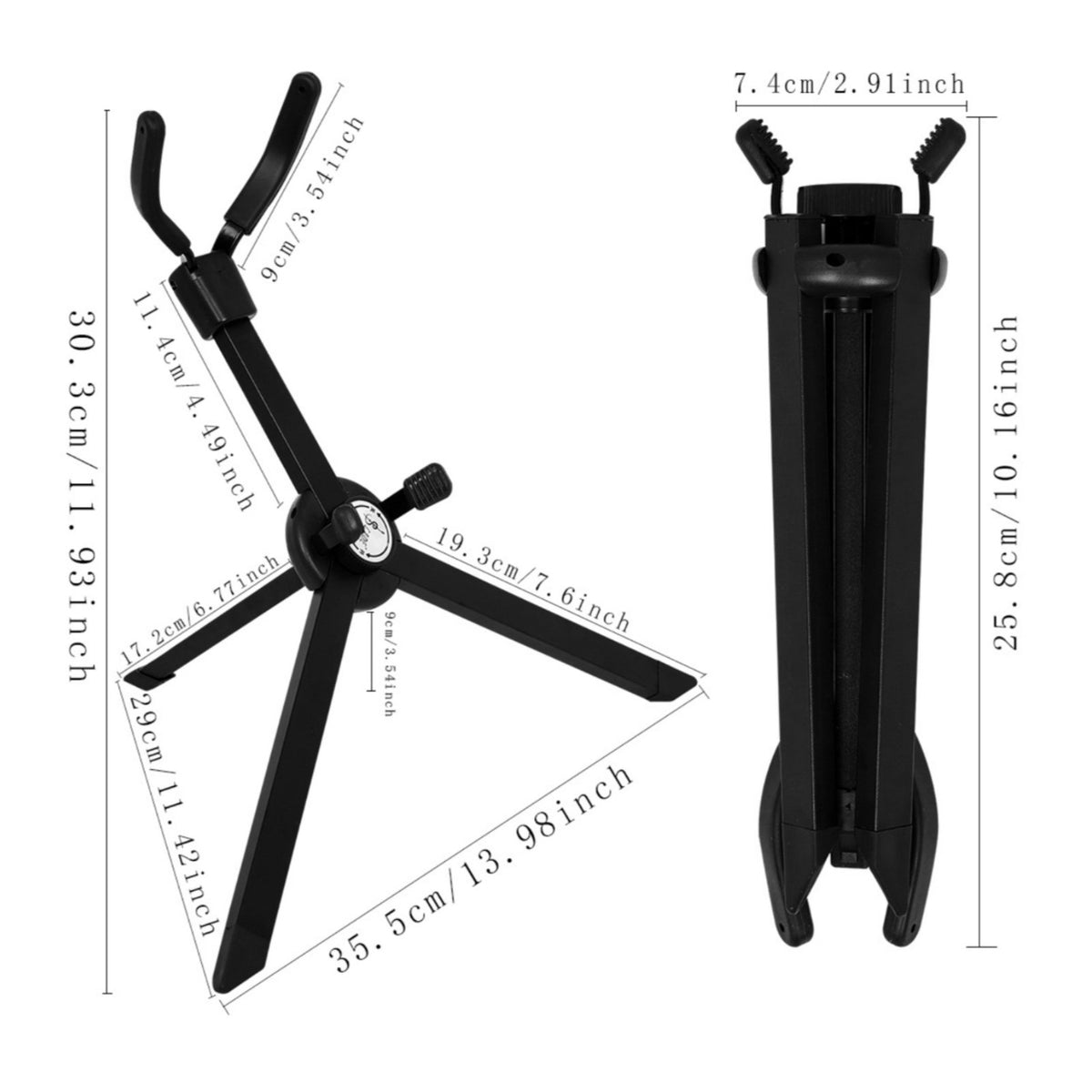 Folding Saxophone Stand Metal Construction Altos Sax Stand Lightweight Folding Saxophone Rack for Saxophonists, Artists, Travel, Stage