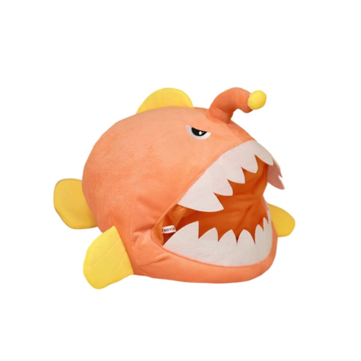 Photo Prop Anglerfish Hat PP Cotton Filled Soft Aquatic Creature Costume Hat Single Size Fits Most Funny Aquatic Creature Head Mask Conversation Starter for Children, Adults, Performances, Parties, Festivals