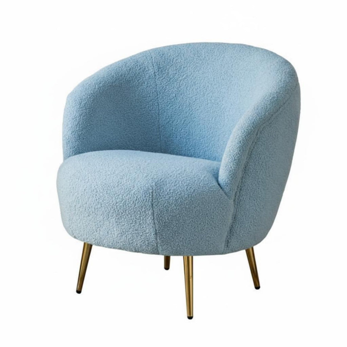 Upholstered Barrel Chair Light Luxury Aesthetic Living Room Furniture Plush Upholstery Wrap-Around Backrest for Lounge Area