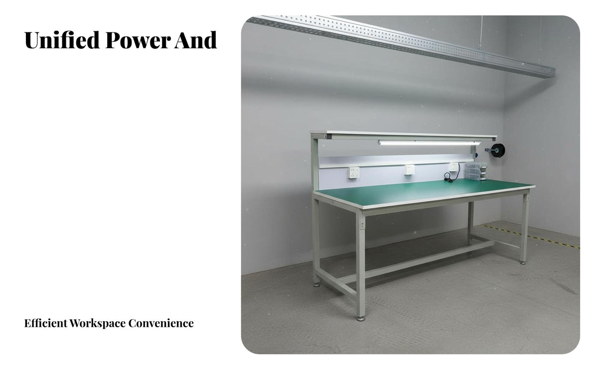 Includes LED Light Anti-Static Workbench Heavy-Duty Quality Inspection Desk Stable Frame Production Line Work Table Wear-Resistant for Factory Workers, Laboratory Technicians, Laboratoryoratory Oratory