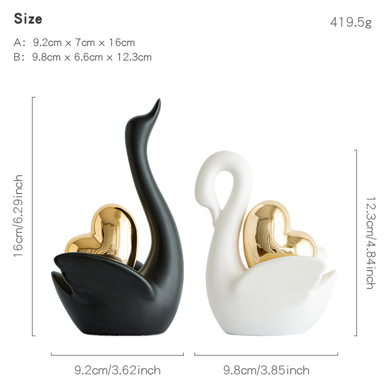 Black and White / Gold Heart