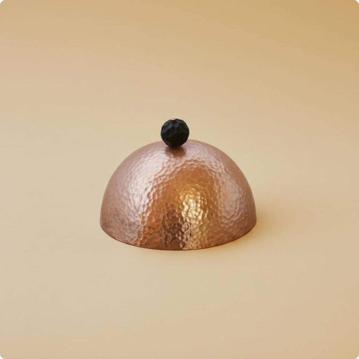 Coffee Steaming Cover Artisanal Hammered Copper Lid Unpolished
