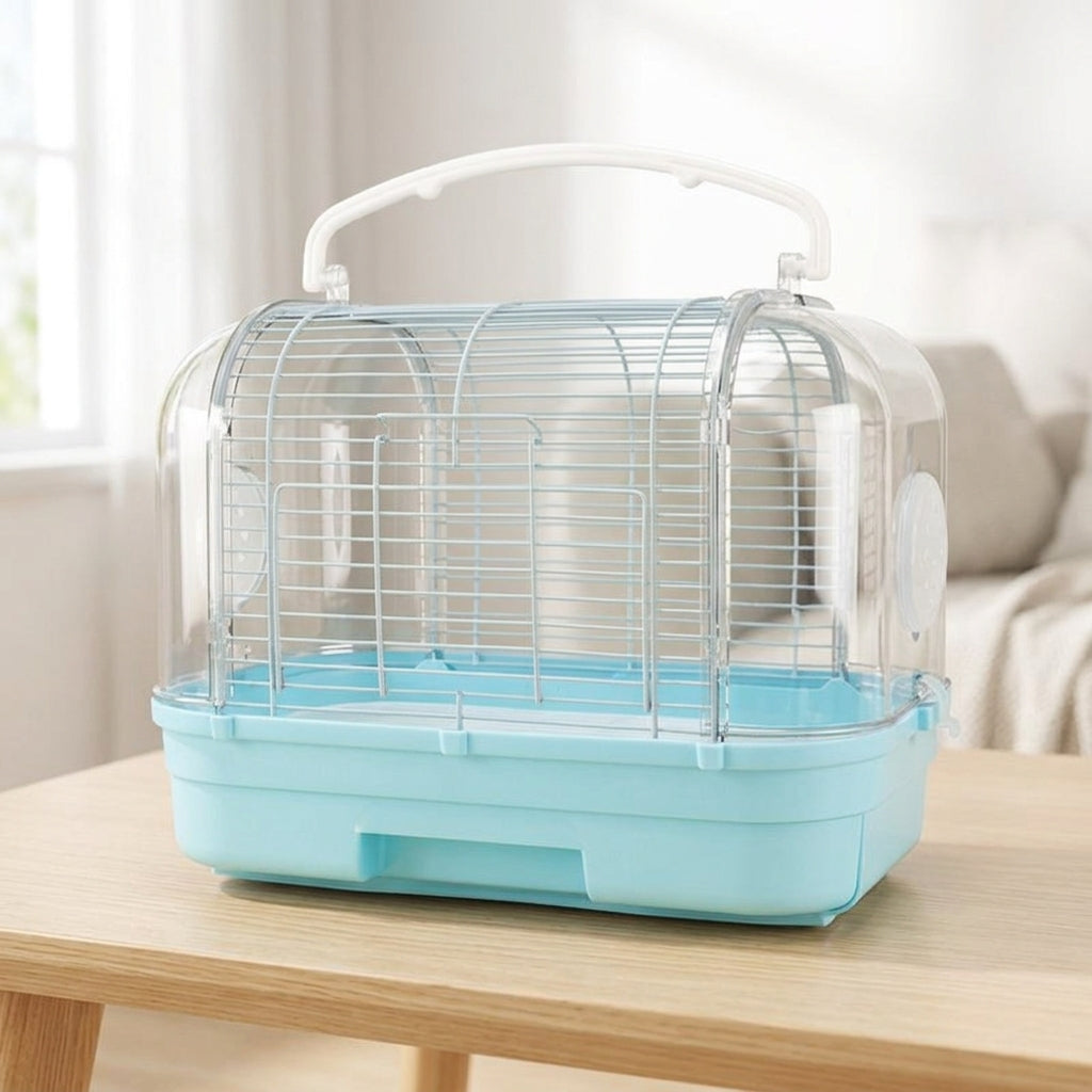 Acrylic Bird Cage Portable Bird Carrier Cage, Transparent Breathable Outdoor Travel Bag, Handheld Small Parrot Carrier for Transport