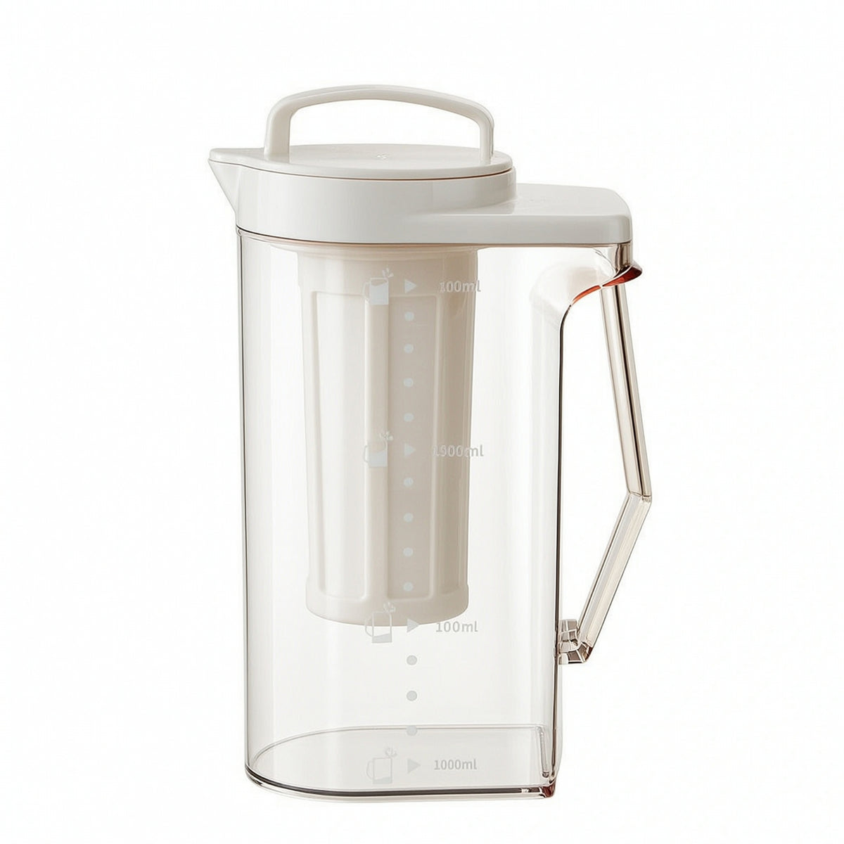 Leak-Proof Cold Brew Pitcher with Filter Slender Cold Brew Pitcher Reusable Iced Tea Maker with Infuser Food-Grade-Clear for Kitchen Counter