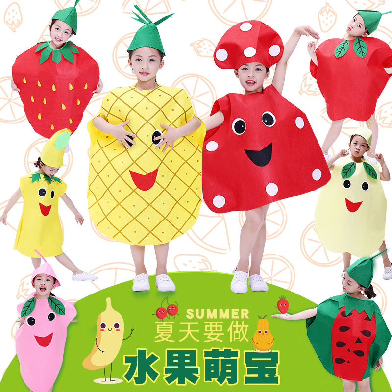 Children's Fruit and Vegetable Costume for Kindergarten Performance and Halloween Pumpkin Stage Outfit