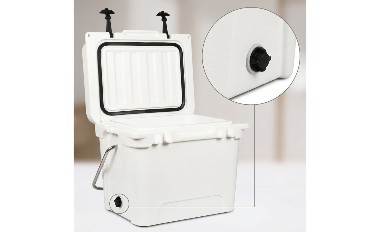 Heavy-Duty Portable Cooler with Drain Plug Lightweight Portable Hard Cooler Easy to Carry Hard Shell Ice Chest Airtight for Camping, Road Trips