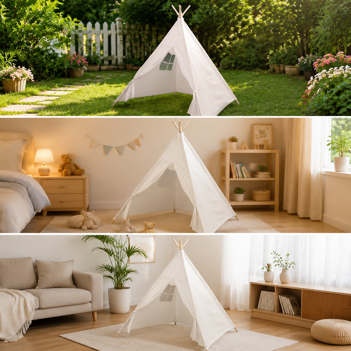 Kids DIY Creative Hand-Painted Tent Outdoor Activity Triangle Tent for Baby Drawing and Graffiti