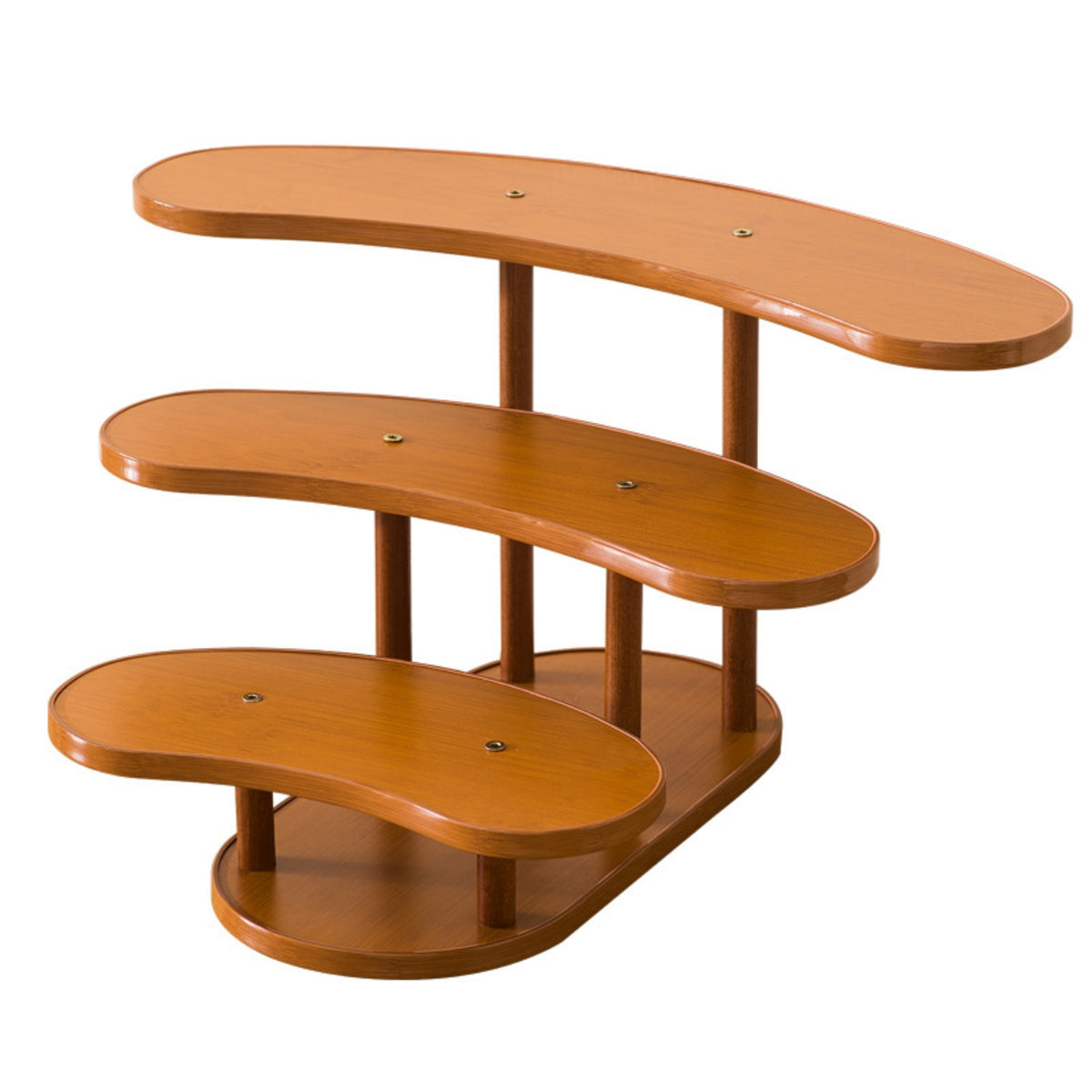 Three-Tier Display Stand Curved Stepped Display Riser Space-Saving for Vanity