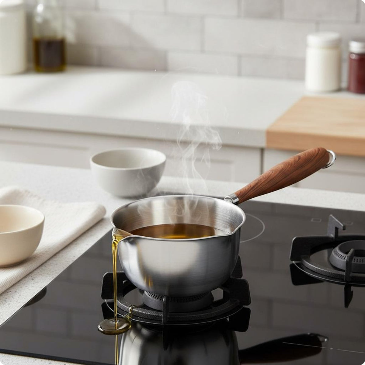 Stainless Steel Oil Pot Compact Size Household Cookware Lightweight for Kitchen