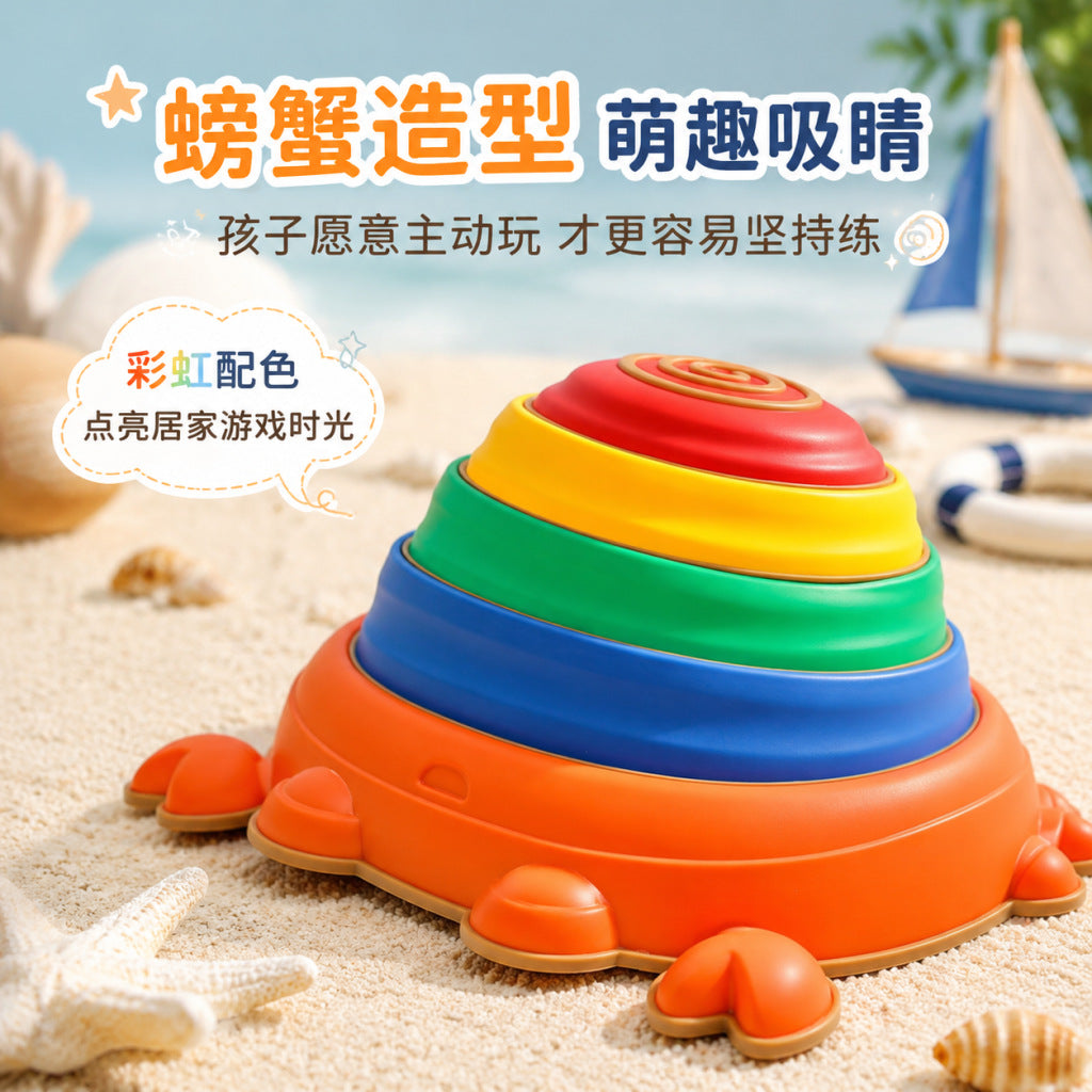 Crab River Stone Balance Stepping Stones for Kids Sensory Training Toy Rainbow Color