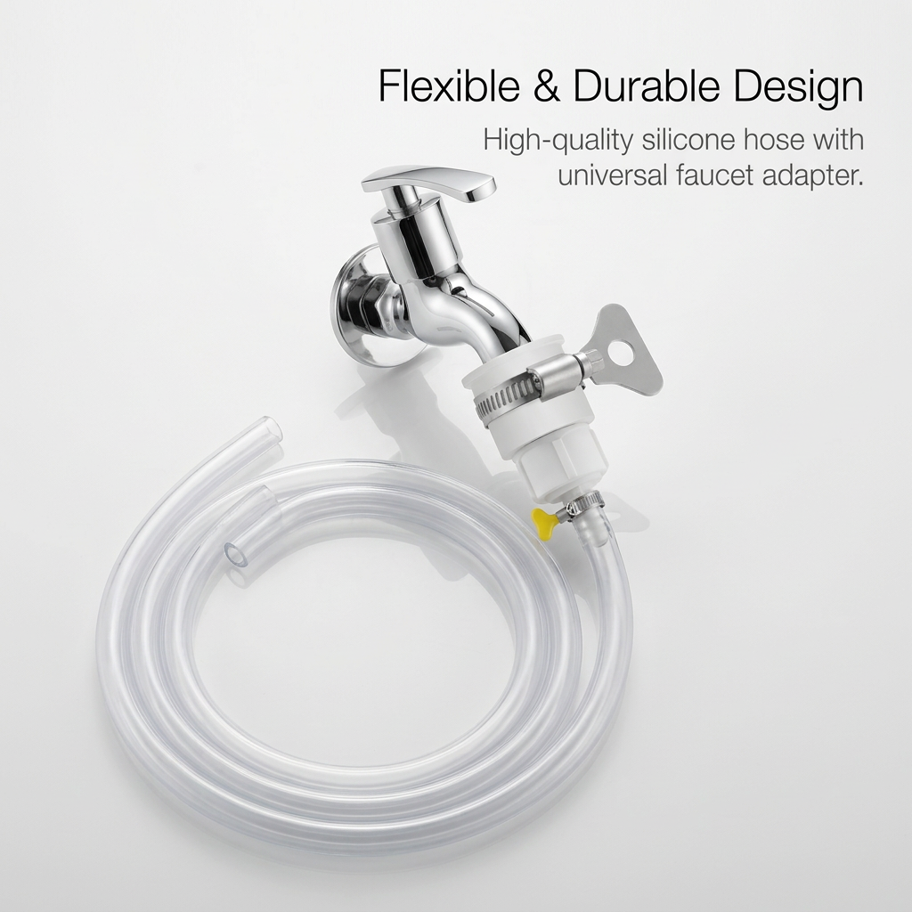 Flexible Faucet Extension Hose, Tap Extension for Kitchen Sink, Kitchen Tap Hose, Odorless Food-Grade Silicone, Universal Connector, Quick Connect