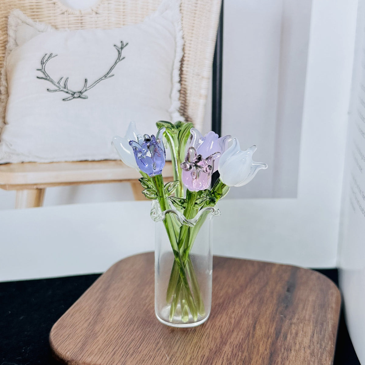 Handmade Zibo Colored Glaze Mini Vase for Living Room and Dining Table Decoration