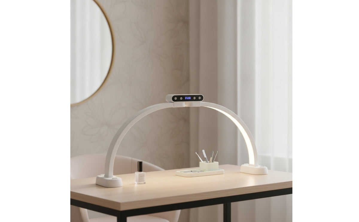 Arched Manicure Lamp Foldable Nail Lamp LED Half-Moon Light Wireless Controller Control for Makeup Artists