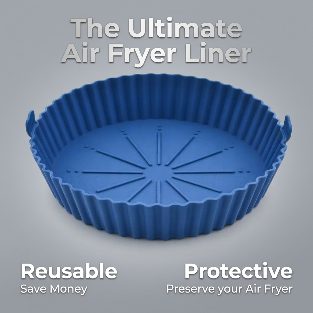 Stackable Air Fryer Basket Liner, Reusable Silicone Air Fryer Accessories, Round Food Grade Silicone Air Fryer Insert