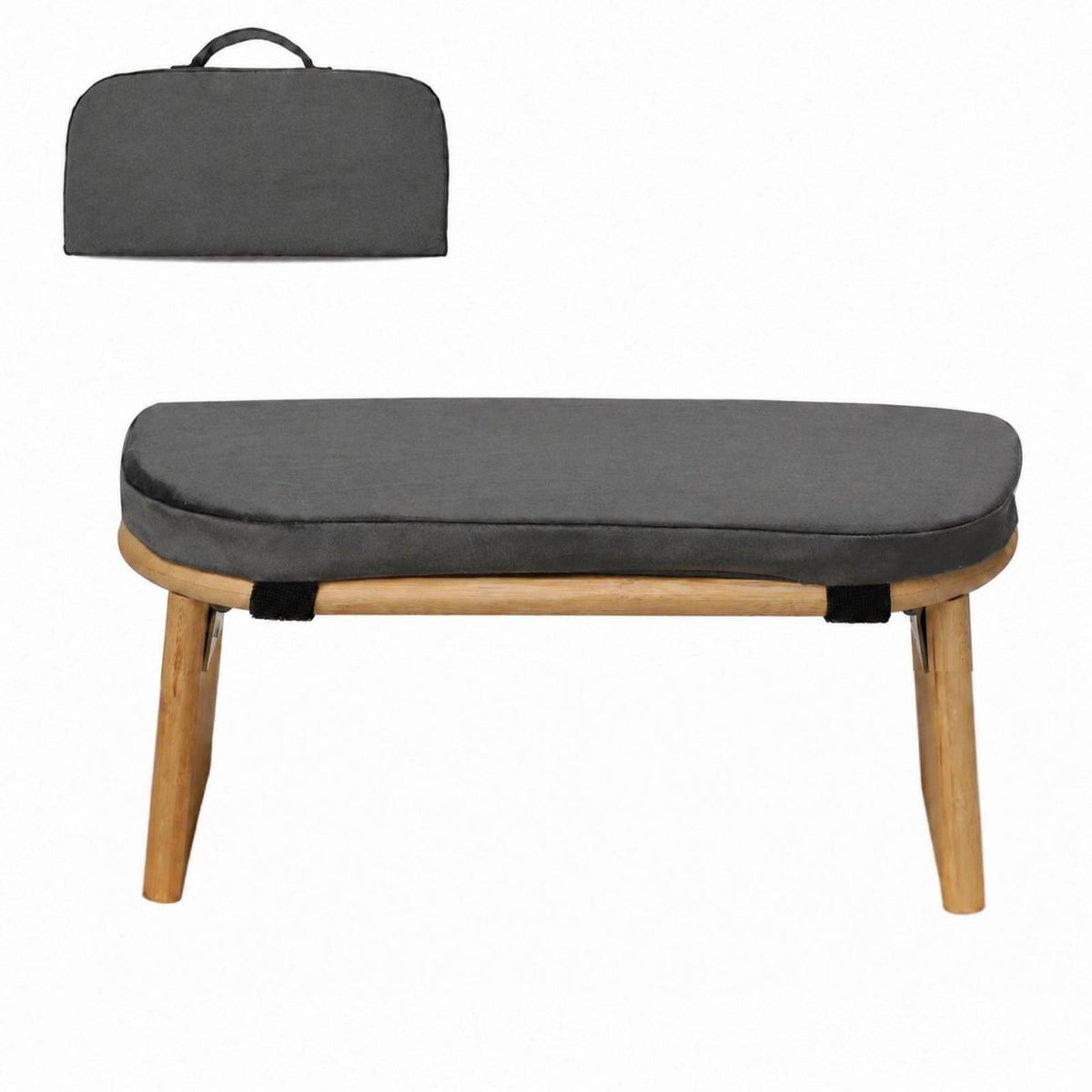 Meditation Bench with Travel Bag Wooden Meditation Bench Angled Furniture for Adults