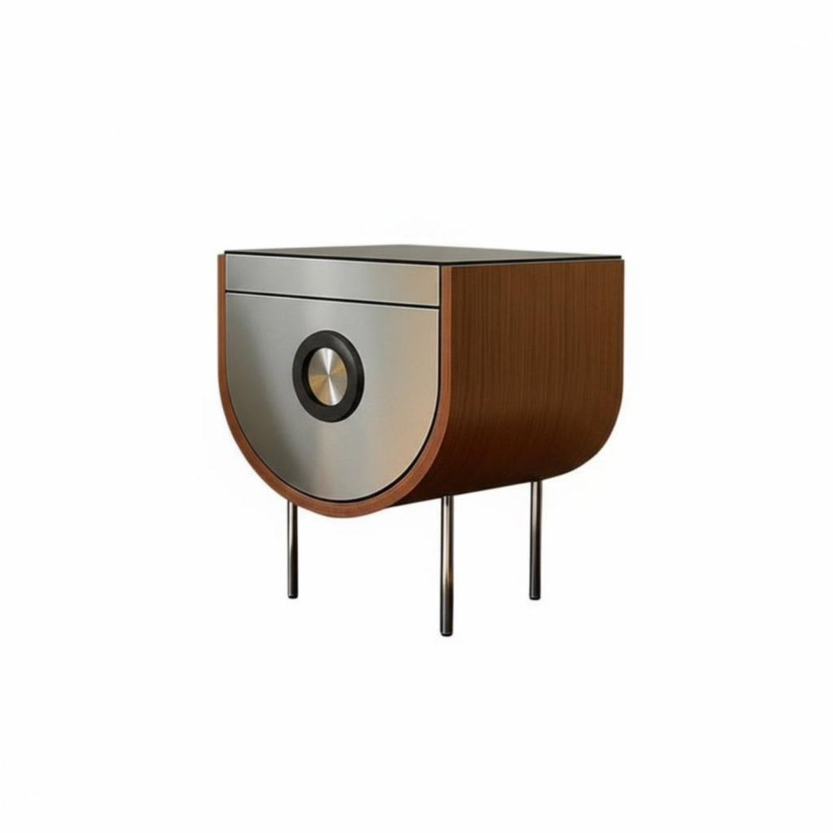 C-Shaped Snack Table Movable Nightstand With Storage Shelf for Bedroom, Students