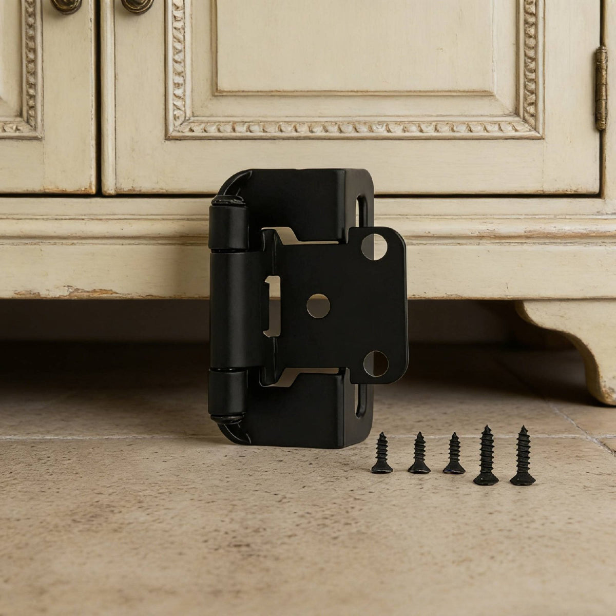 1/2 Inch Overlay Hinge Steel Construction Self-Closing Cabinet Hinge Heavy Duty Furniture Hardware for Handymen, Kitchen Cabinets
