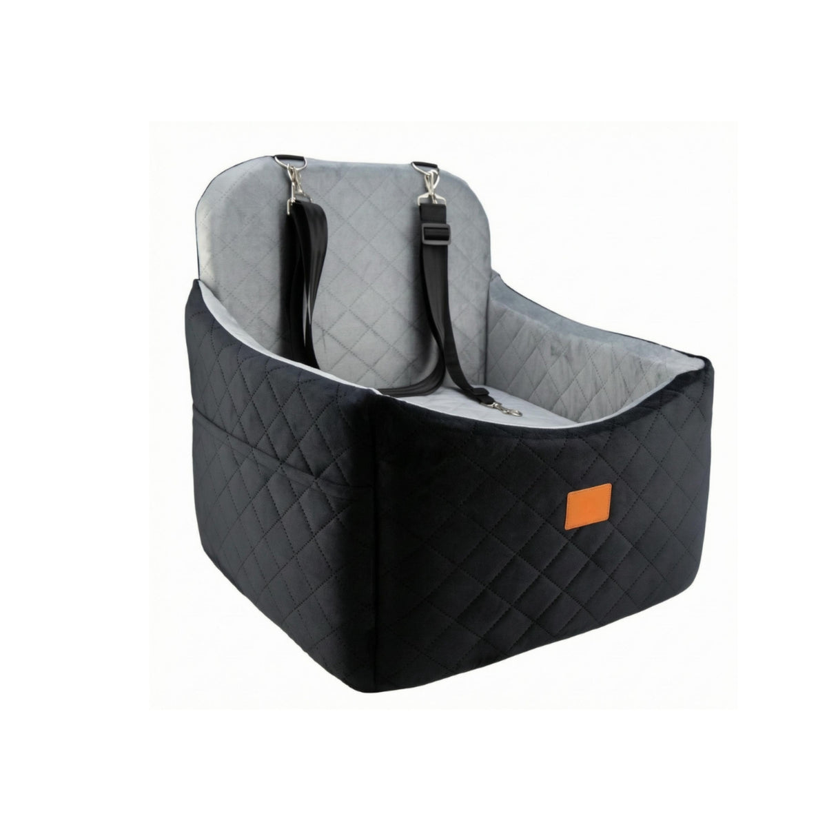 Quilted Pet Car Seat Padded Pet Booster Seat Adjustable Straps for in Vehicle
