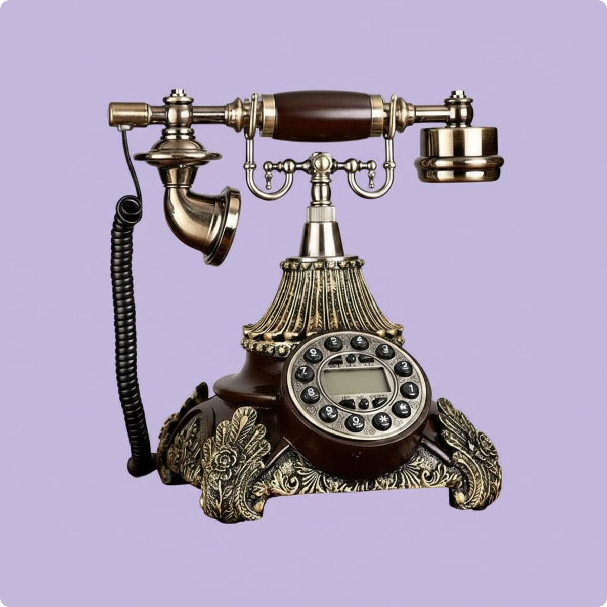 Vintage Phone Ornate Corded Rotary Telephone Antique Telephone European-Inspired Home Communication Device