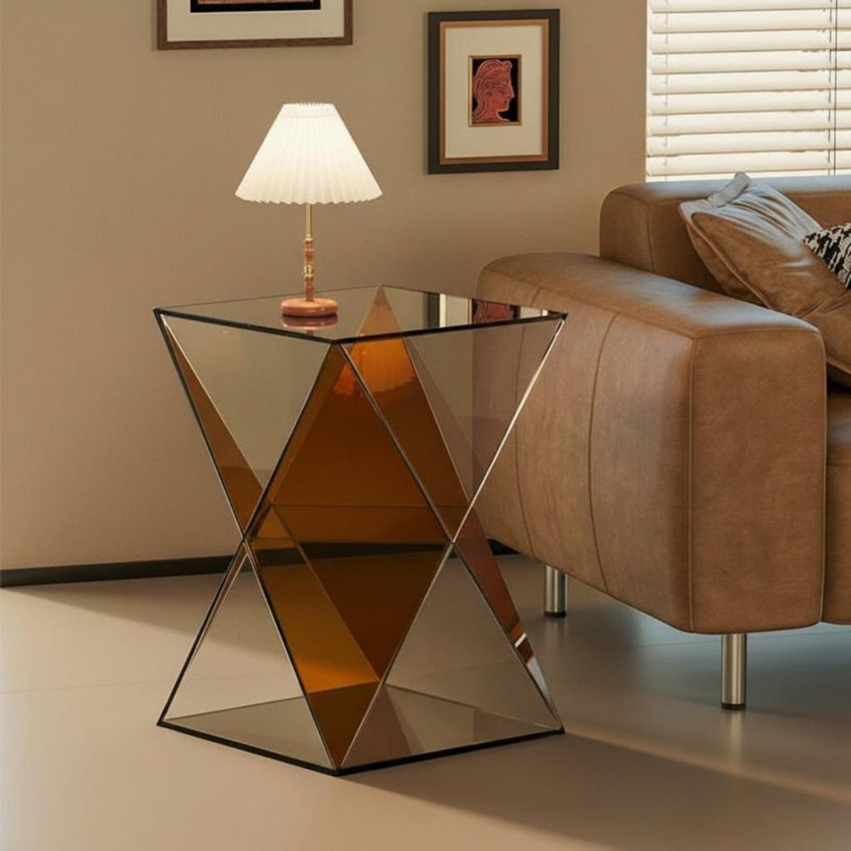 Clear curved designd Table For Small rooms Household Furniture polished Edges