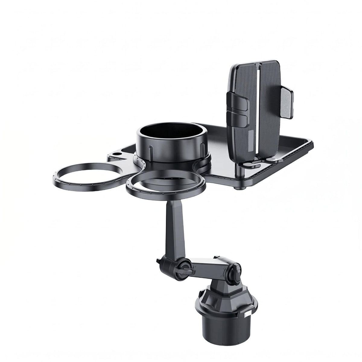 Multifunction Car Phone Cup Holder Mount Side Clamps Suction Cup Phone Holder Angular Design Adjustable Car Bracket Black Finish for Vehicle