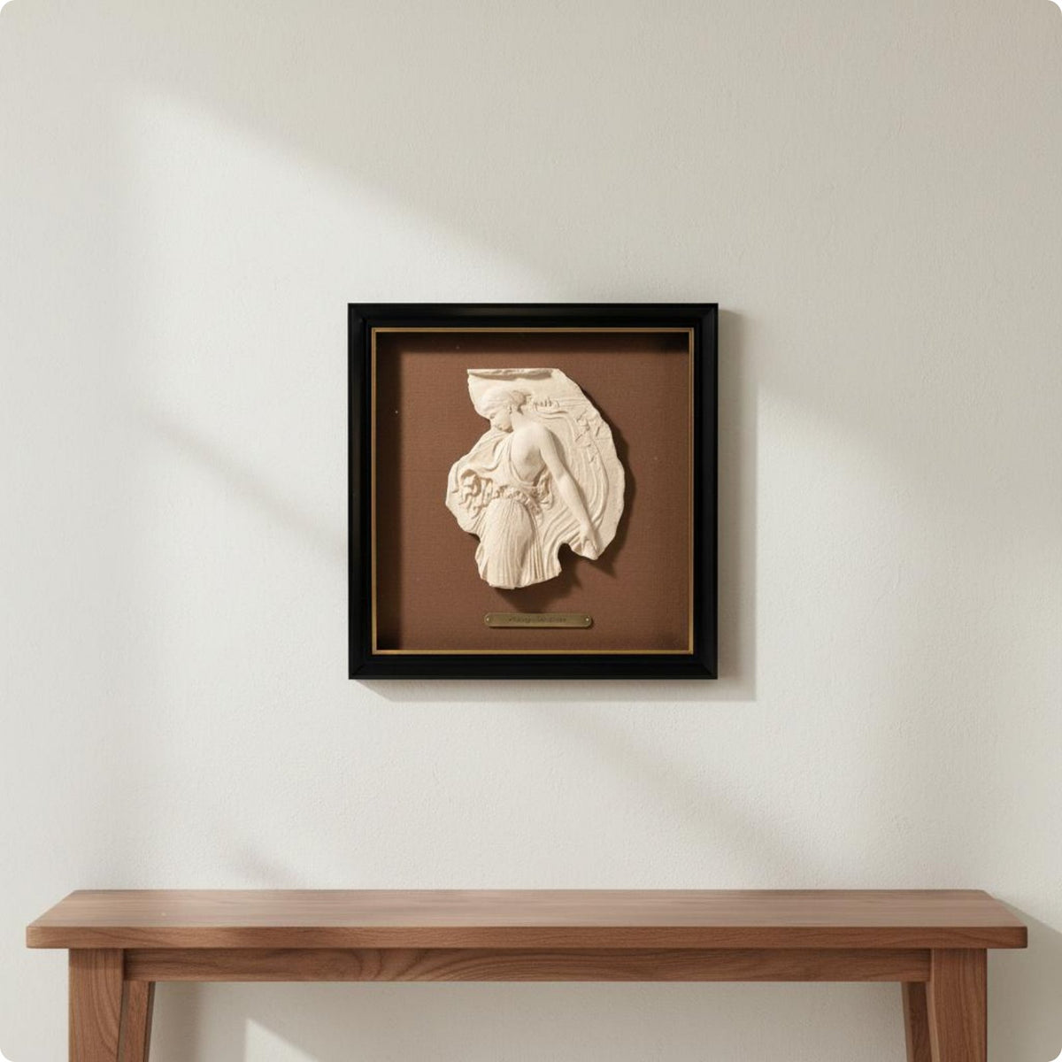 French Style Relief Wall Sculptural Raised Design Framed Sculpture Art Ready to Hang Vintage Wall Plaque for Entryway