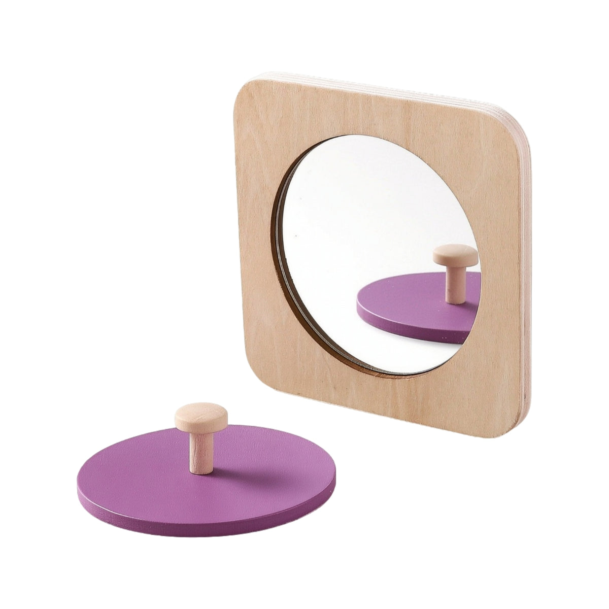Educational Wooden Toy with Mirror Sensory Child-Led Learning Toy Problem-Solving Shape Sorting Cube Sturdy for Classroom
