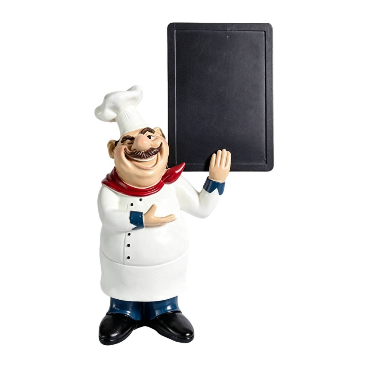 Decorative Chef Figurine with Message Board Standing Chef Figurine with Chalkboard Adorable Sculpture Classic for Bakery