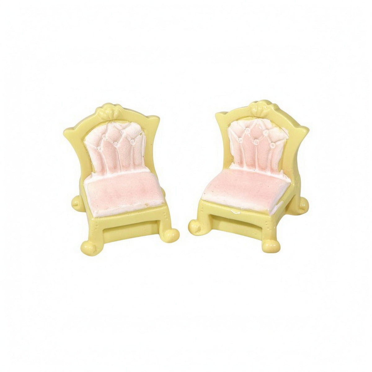 2 Pieces Tufted Miniature Chair Ornate Dollhouse Furniture Upholstered