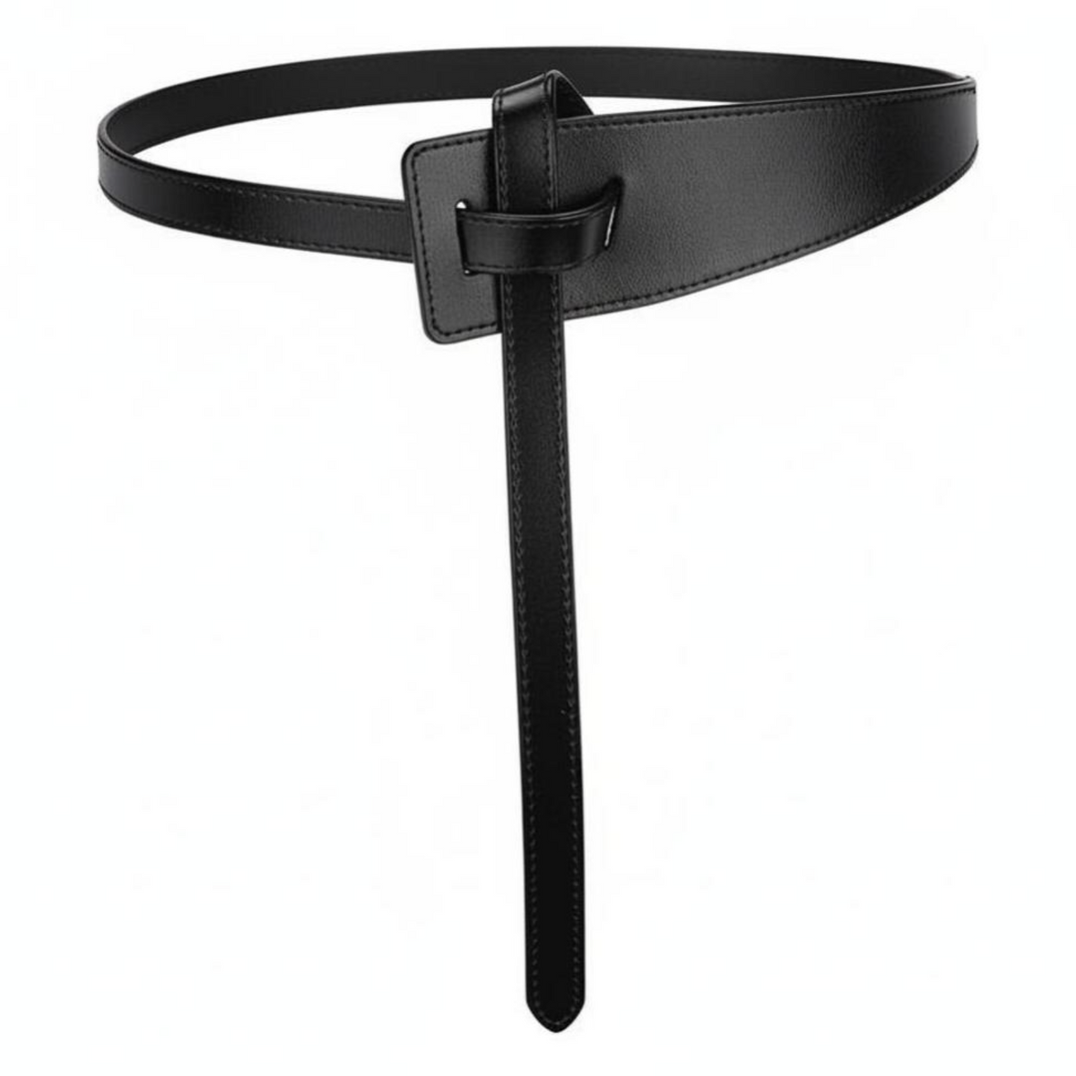 Black Leather Belt, Ladies Waist, Casual to Formal