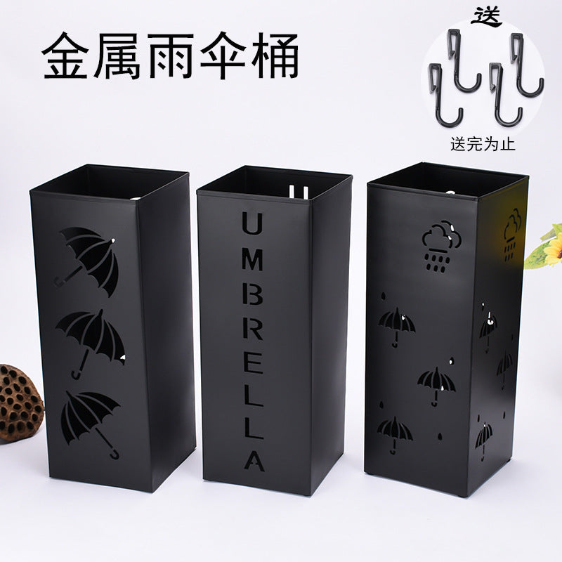Metal Umbrella Stand with Flower Pattern for Home Storage