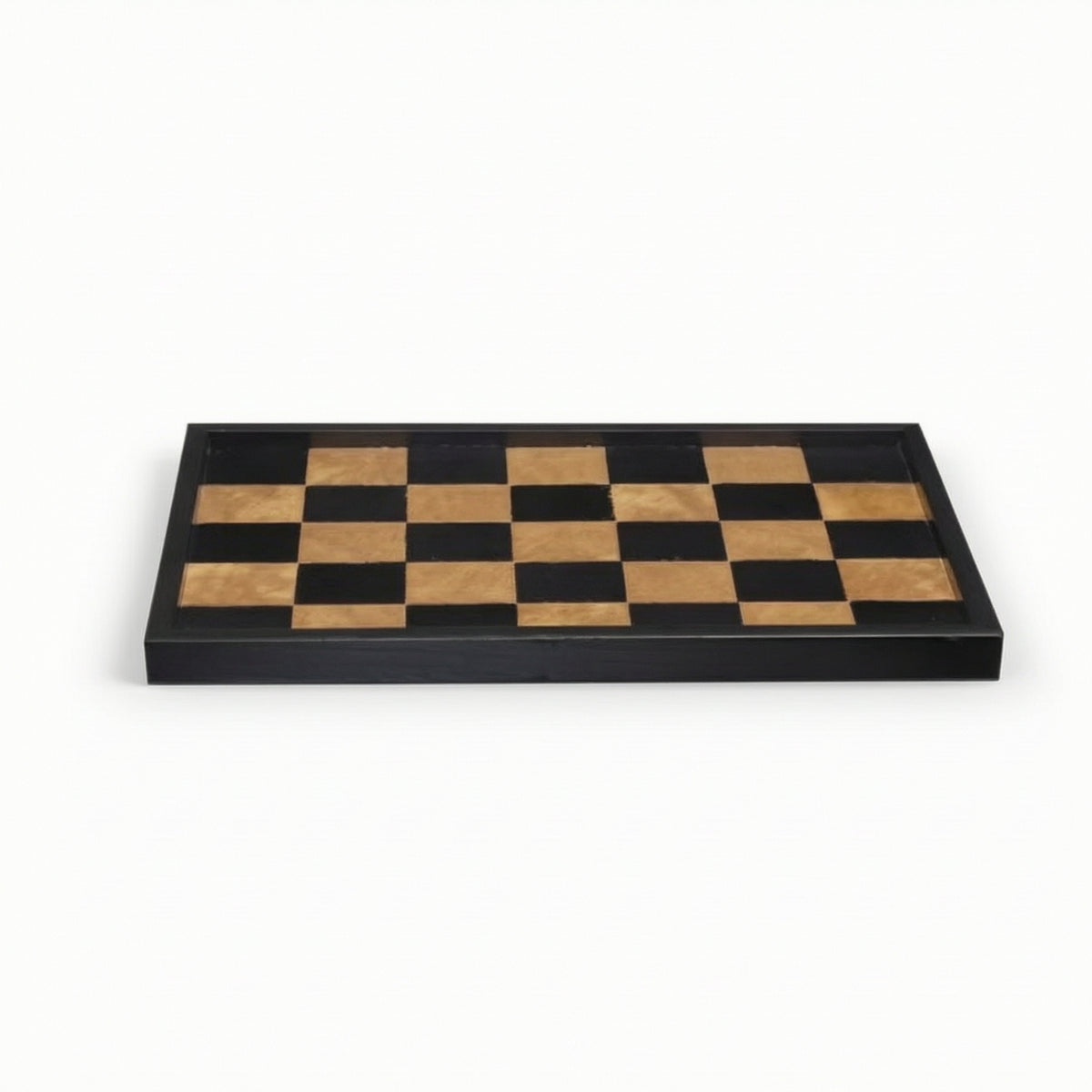 Checkerboard Tray Matte Black Rectangular Tray Shallow for Shelves