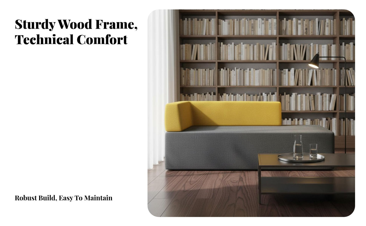 Hardwood Wood Frame Upholstered Waiting Bench configurable Combination Upholstered Bench with Backrest Modern design Commercial Furniture Performance Fabric Upholstery for Visitors, Salon Owners, Office Managers, Reception Area, Break Room