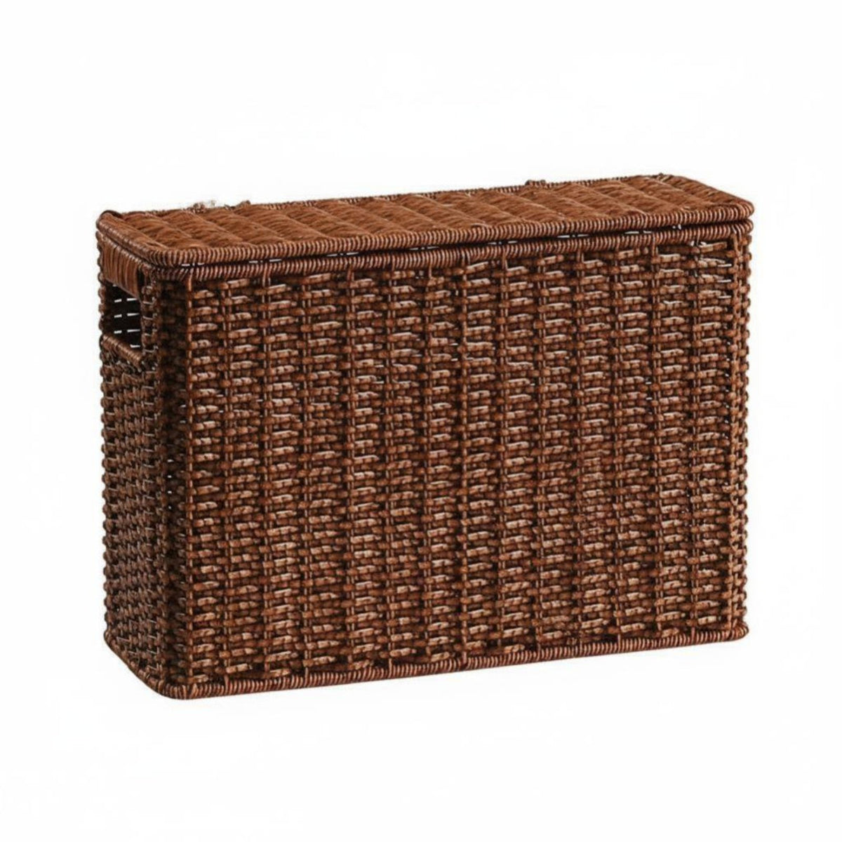 Narrow Wovendesign Bin With Lid Household Storage High Capacity for Renters