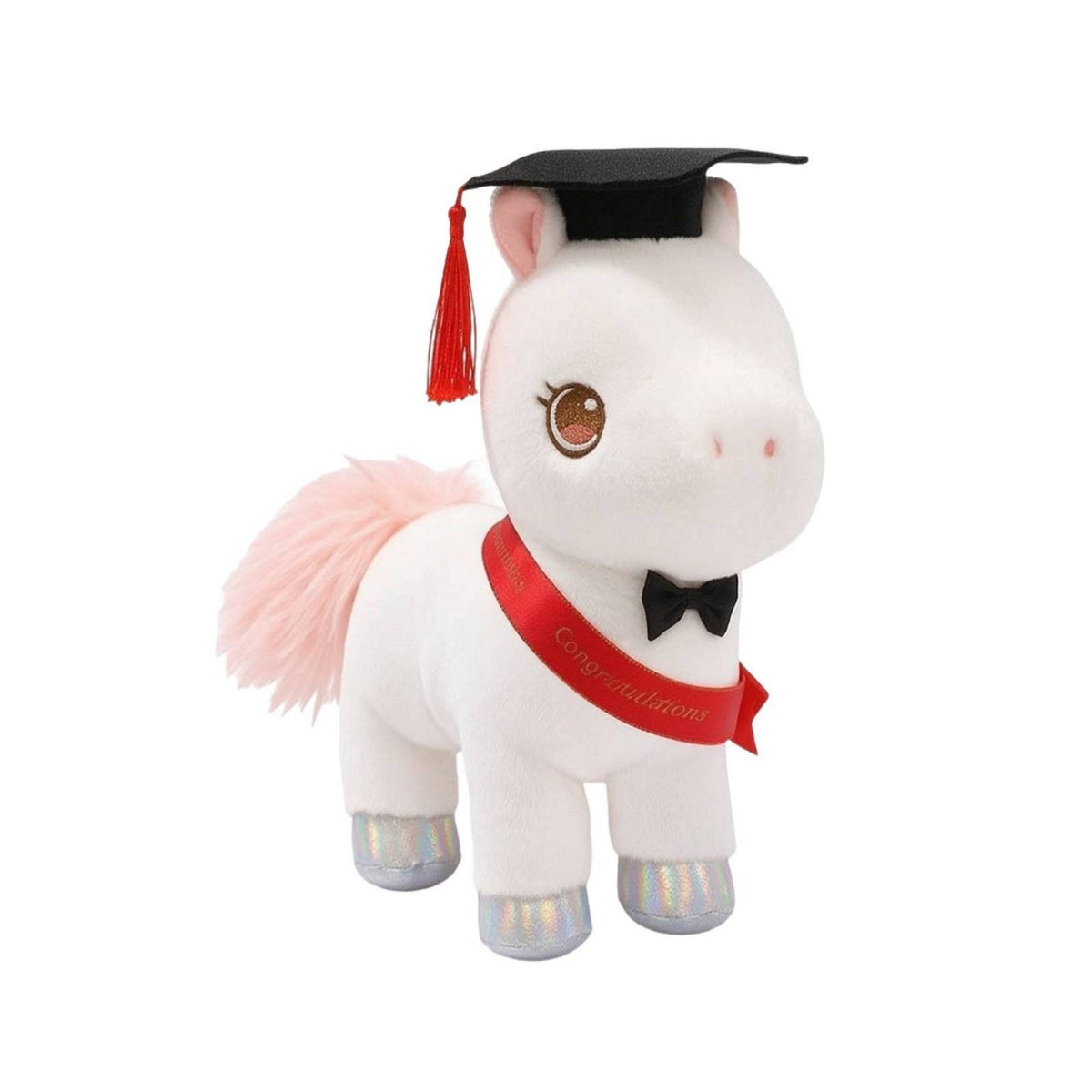 Stuffed Toy with Graduation Cap Embroidered Stuffed Equine Soft for Nursery